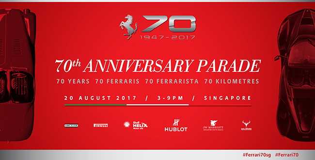 Ferrari 70th Anniversary Parade-Singapore